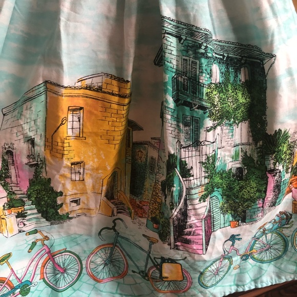 SOLD Retro Dress Bicycle Novelty Print Babydoll - Picture 4 of 7